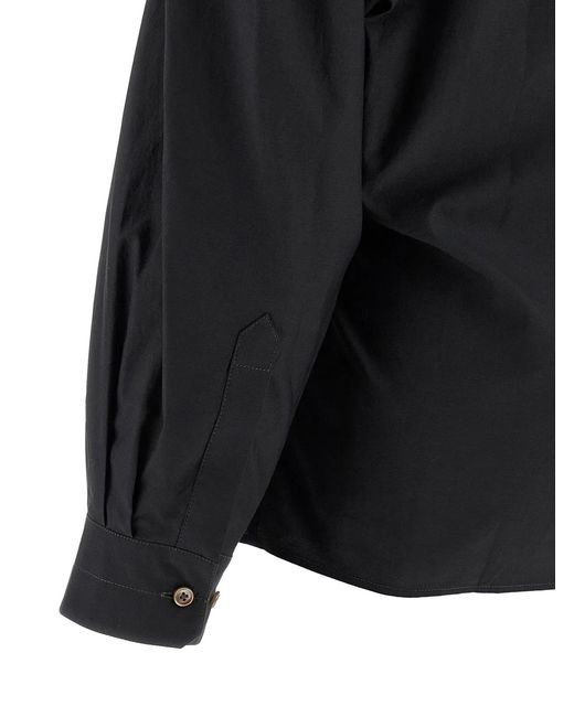 Lemaire Black 'Straight Collar Twisted' Shirt