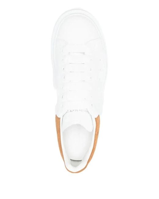 McQueen White Suede Panel Chunky Sole Sneakers for men