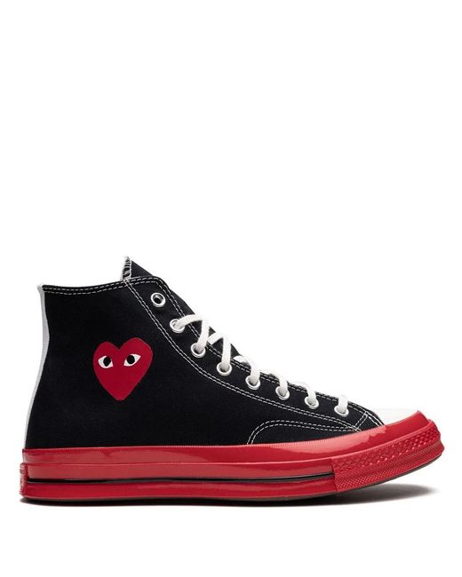 COMME DES GARÇONS PLAY Red Sole High Top Sneakers