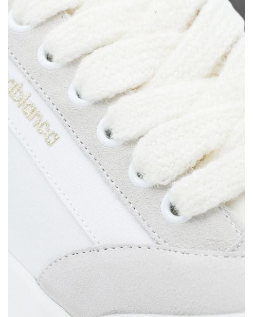 Casablanca White Del Mar Suede-Panelled Sneakers for men