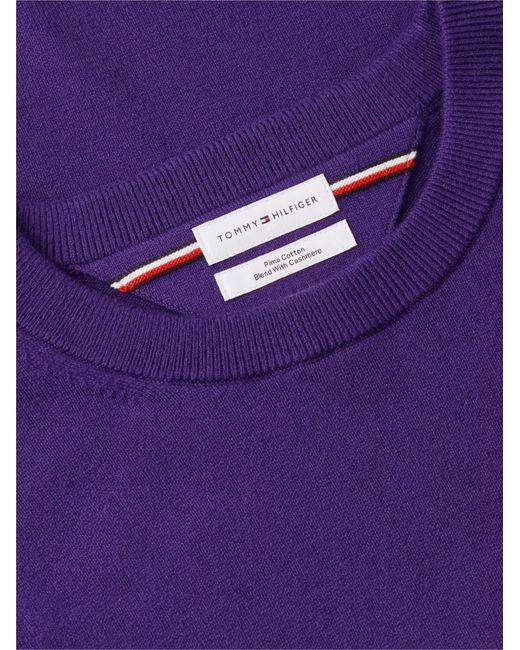 Tommy Hilfiger Purple Crew Neck Jumper With Cashmere for men