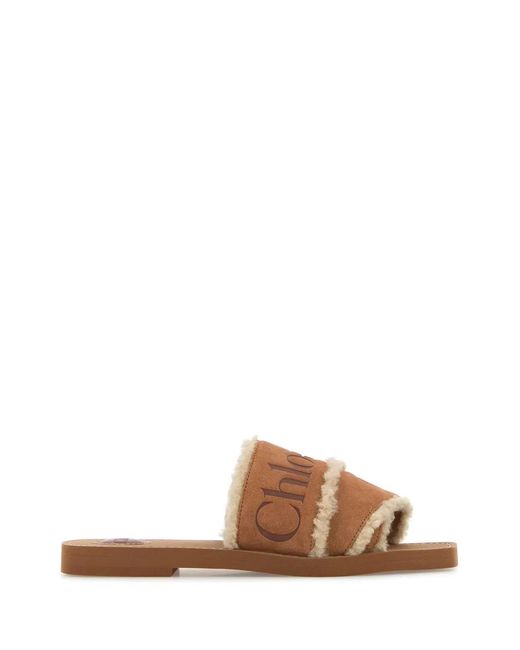 Chloé Brown Woody Slides