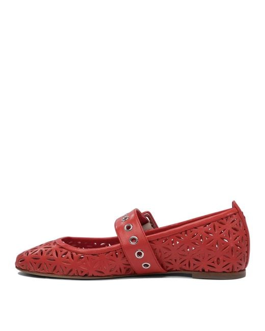 Halmanera Red Leather Ballerinas