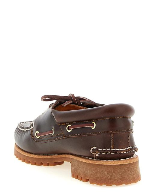 Timberland Brown 3-Eye Lug' Boat Shoe for men