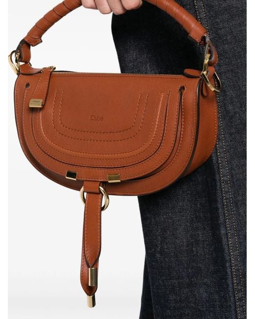 Chloé Brown Mini Marcie Shoulder Bag