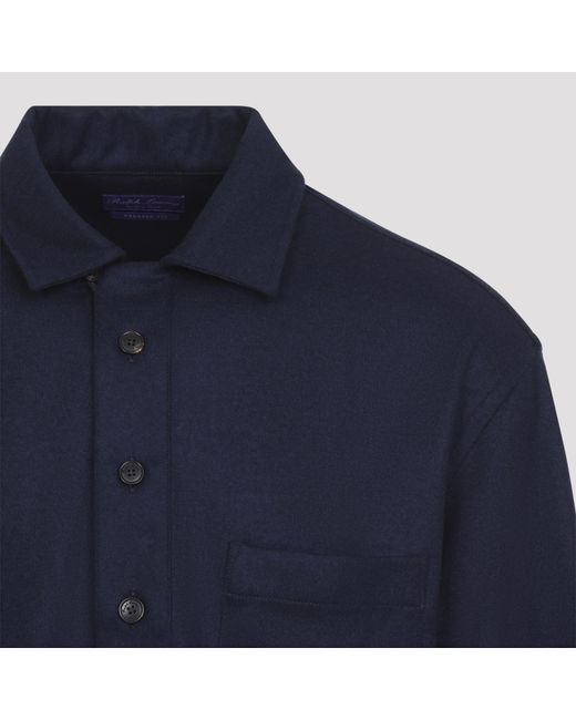 Ralph Lauren Blue Cashmere Sport Shirt for men