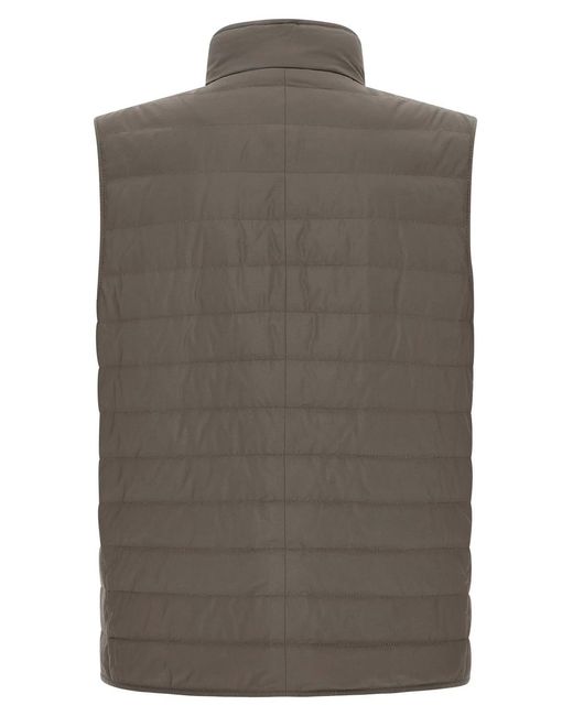 Brunello Cucinelli Brown Quilted Vest for men