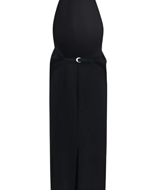 Khaite Black Roxanne High-Necked Dress