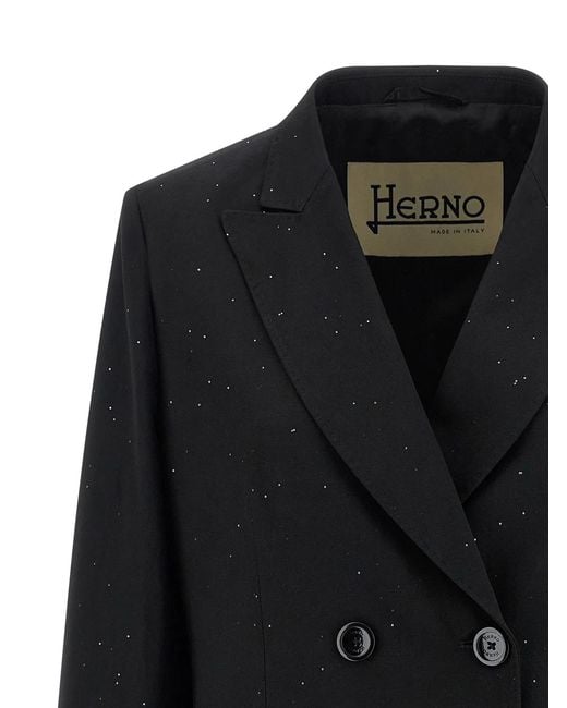 Herno Black Micro Sequin Blazer
