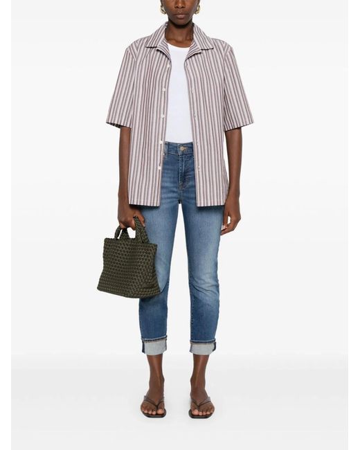 7 For All Mankind Blue Slim Mid-Rise Jeans