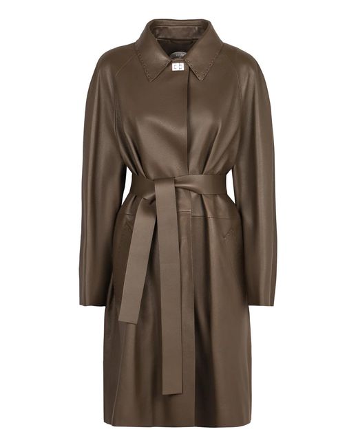 Fendi Brown Leather Jacket