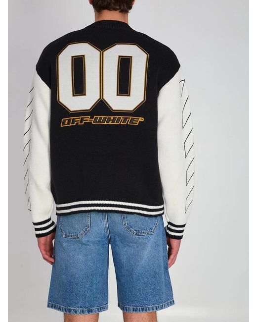 Off-White c/o Virgil Abloh Black Off Varsity Cardigan for men