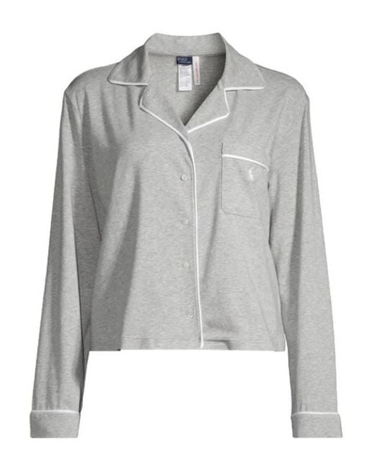 Ralph Lauren Gray Front Button Long Sleeves