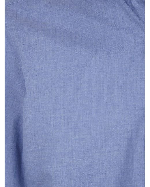 Barba Napoli Blue Chevron Classic Shirt for men