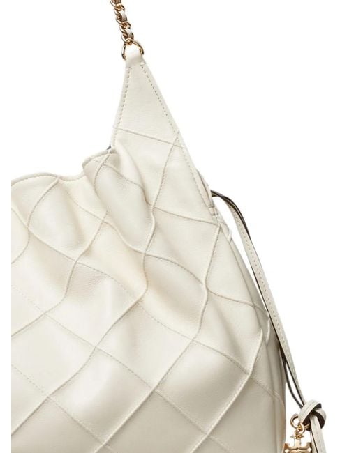 Tory Burch Natural Fleming Large Leather Tote
