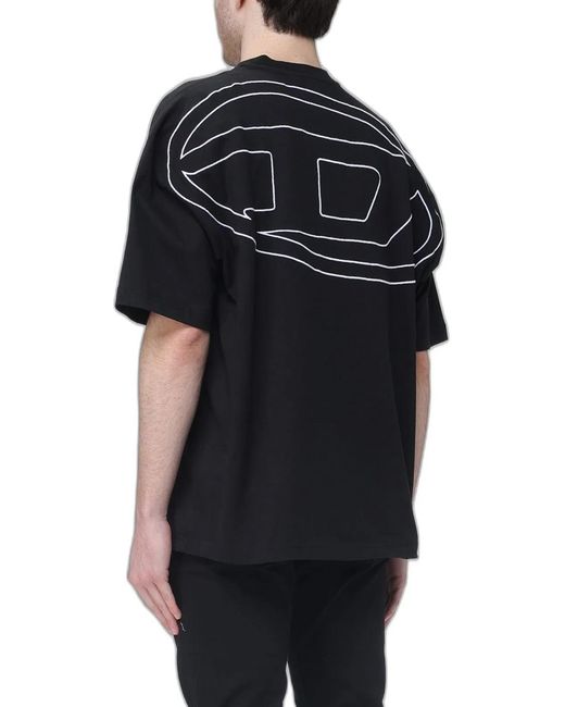 DIESEL Black T-Boggy-Megoval-D Oversized T-Shirt for men