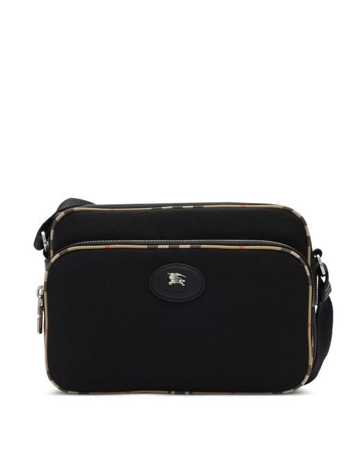 Burberry Black Check-Trim Crossbody Bag for men