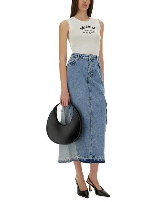 Moschino Blue Denim Cotton Skirt