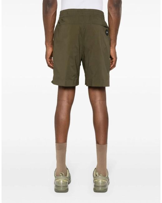 Canada Goose Green Killarney Logo Patch Shorts for men