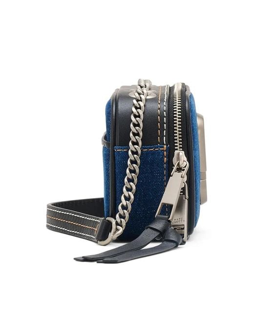Marc Jacobs Blue The Denim Chain Snapshot Shoulder Bag