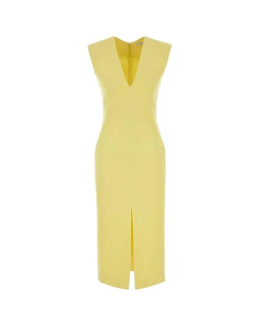 Givenchy Yellow Midi Structured Dress Raw Edge
