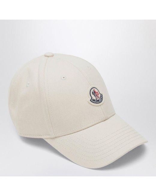Moncler White Baseball Cap With Logo