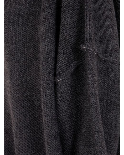 MM6 by Maison Margiela Blue V Neck Oversized Sweater