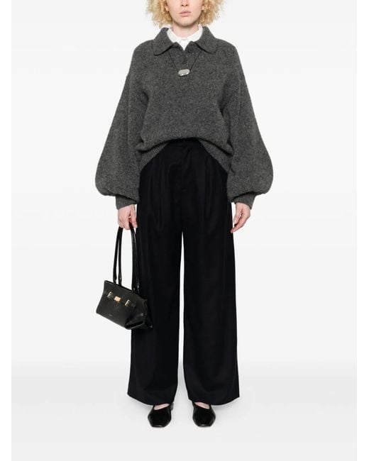 Susanne Bommer Black Silk Blend Trousers