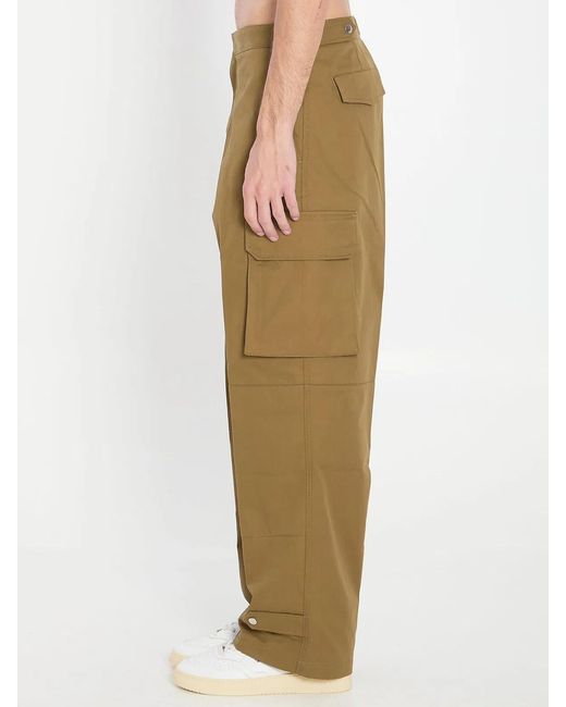 AMI Green Cotton Cargo Pants for men