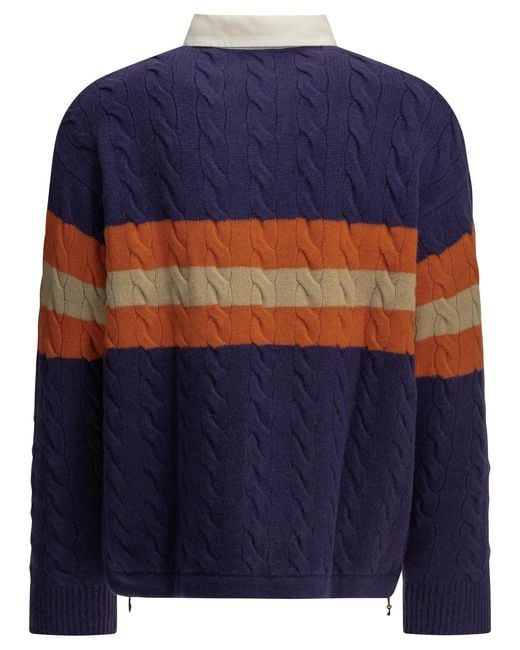 Polo Ralph Lauren Blue "Rubgy" Polo Sweater for men