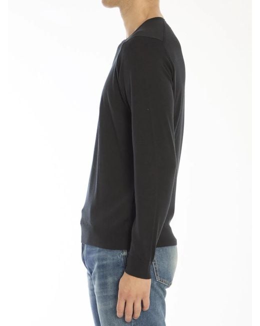 John Smedley Black Lundy Sweater for men