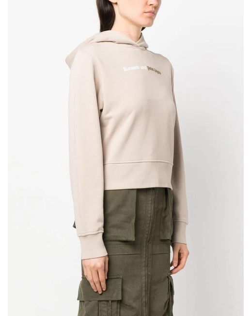 Palm Angels Natural Sunset Cotton Hoodie