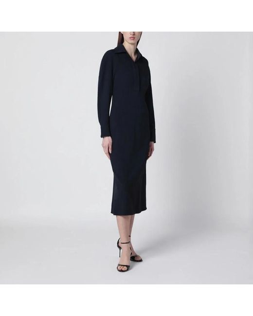 Victoria Beckham Blue Midi Shirt Dress