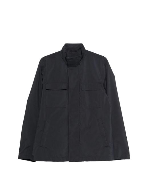 Herno Blue Flap-Pocket Jacket for men