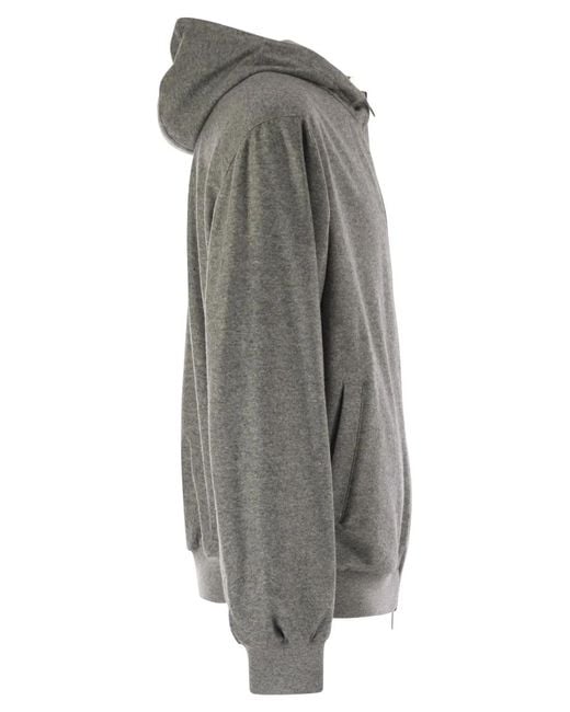 Fedeli Gray Reversible Bomber Jacket With Hood for men