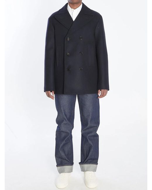 Gucci Blue Midnight Wool Coat for men