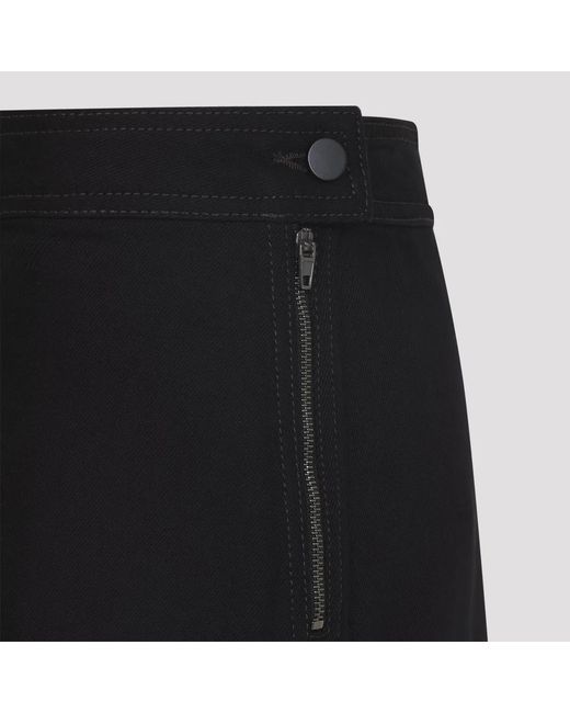 Lemaire Black Asymmetric Skirt With Stitch