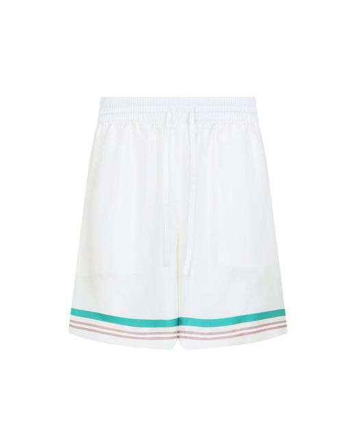 Casablanca White Drawstring Shorts for men