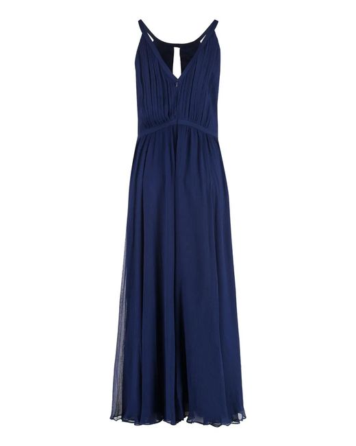 Polo Ralph Lauren Blue Midi Viscose Dress