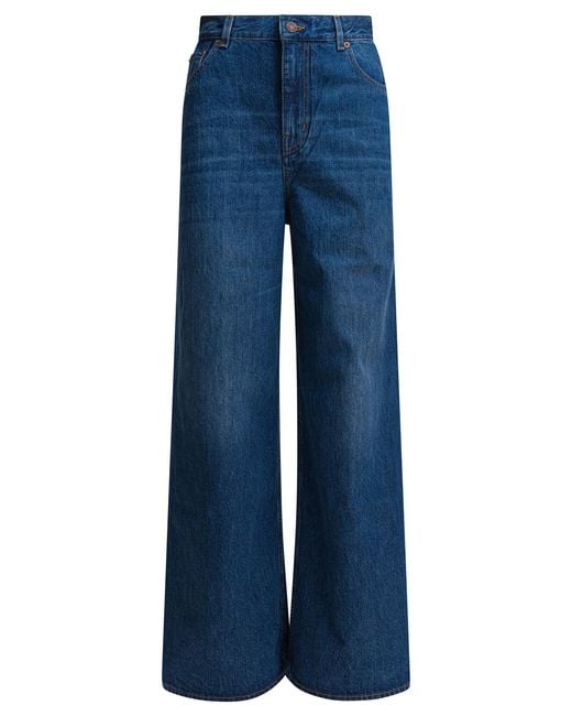 Chloé Blue Organic Cotton Wide Leg Denim Jeans