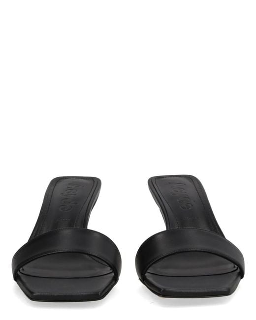 Aeyde Black Nappa Leather Cross Breed Lamb Leather Sandals
