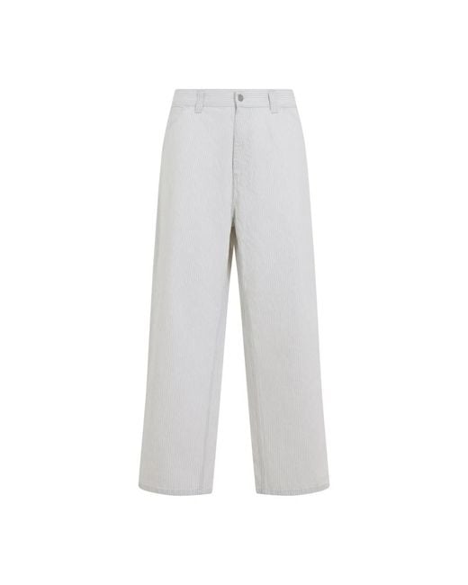 Carhartt Gray Mercer Stripe Graphite Wax Cotton Mercer Single Knee Pants for men