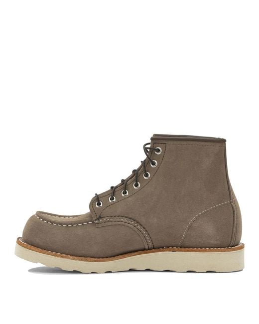 Red Wing Brown Shoes "Classic Moc Toe" Lace-Up Boots for men