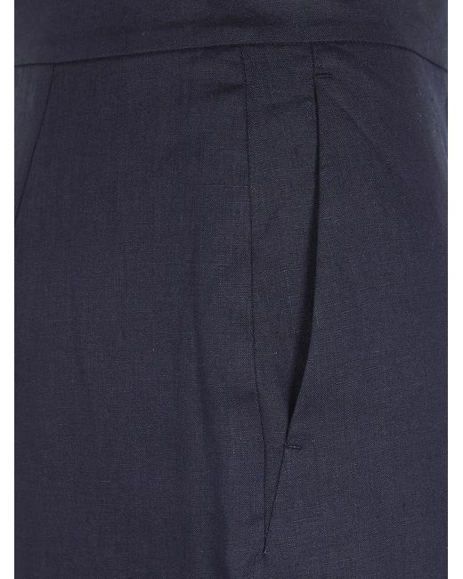 Max Mara Blue "Tapioca" Linen Classic Trousers