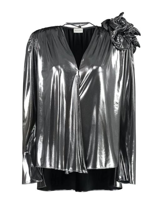 Magda Butrym Black Blouse With Ruffles