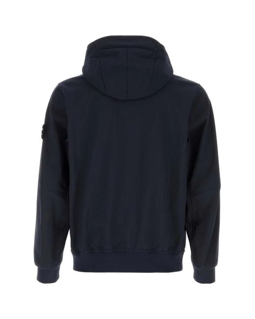 Stone Island Blue Biker Jacket for men