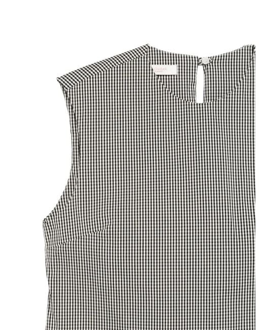 Incotex Gray Edith Gingham-Pattern Sleeveless Top
