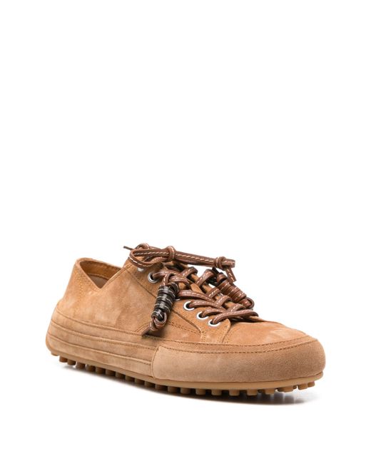 Tod's Brown Tassel-Detail Suede Sneakers