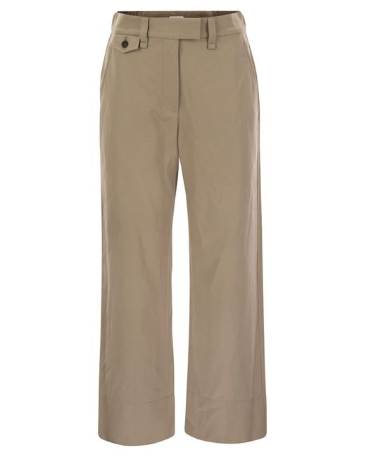 パンツ BRUNELLO CUCINELLI Brunello Cucinelli Chino Cropped Pants Brunello Cucinelli Chino Crop Trousers in Natural | Lyst