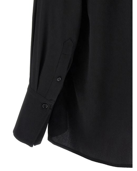 Victoria Beckham Black 'Gather Detail Tie' Blouse